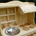 No Assembly Required, Waldorf toy kitchen,  Wooden play kitchen, wooden toy kitchen, play stove,all natural, real wood