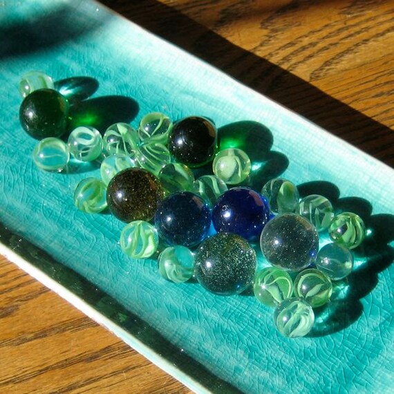 Vintage 1960s Marbles in lovely colors of the sea by valnorthwoods