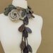 Queen Elizabeth Rose Lariat-Scarflette-Linen