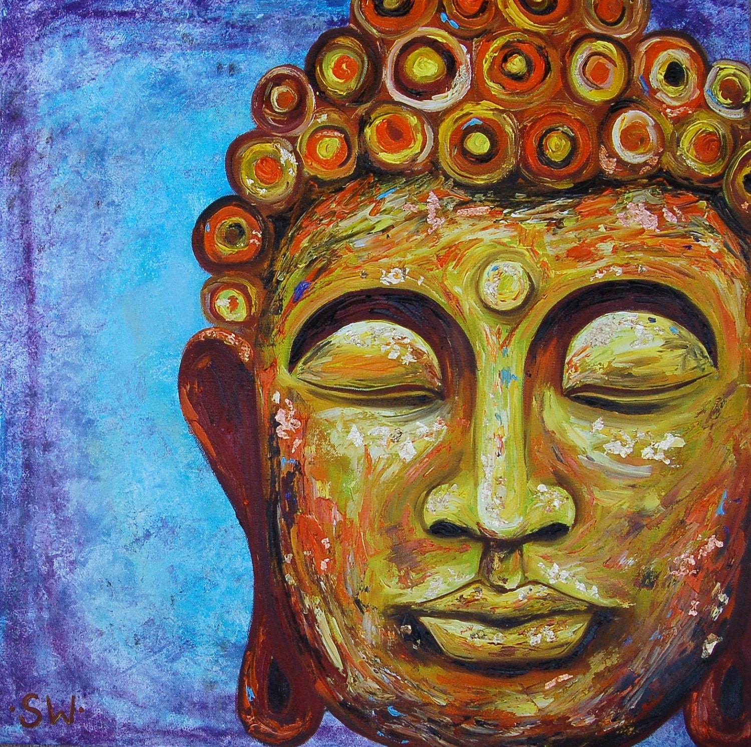 Golden Buddha 2 Original Oil Painting