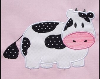INSTANT DOWNLOAD Cow Applique designs 2 sizes
