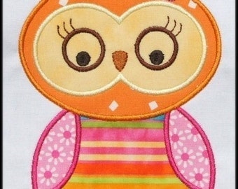 INSTANT DOWNLOAD Miss Owl Applique designs