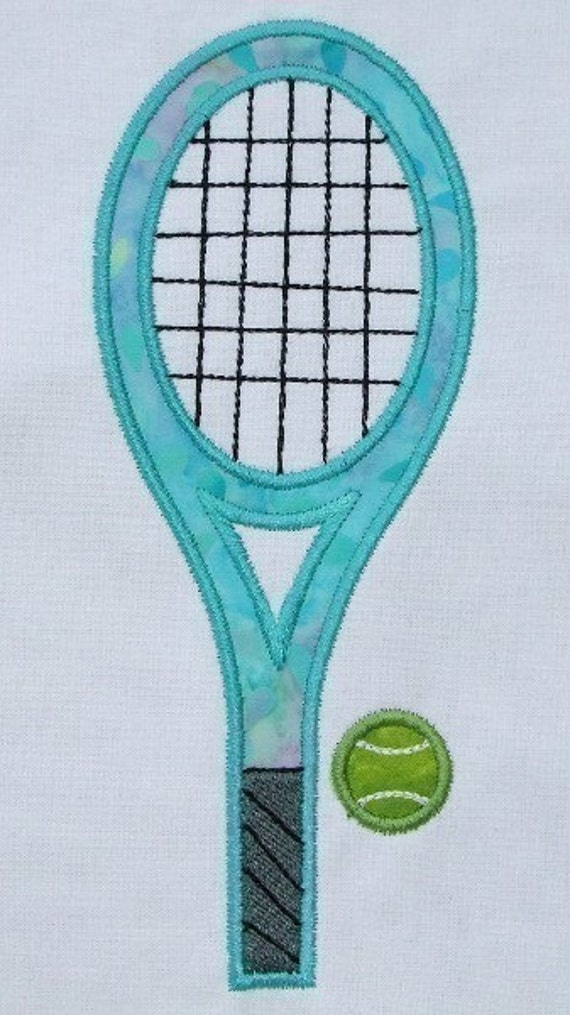 Tennis Racquet Applique design 5x7 hoop by DBembroideryDesigns