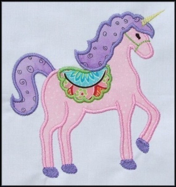 Unicorn Applique designs 2 sizes machine embroidery