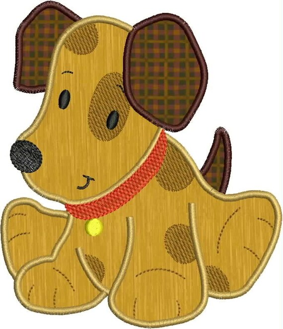 Puppy Applique Embroidery designs and Fill design 4 x 4 and 5