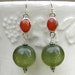 Carnelian and green gypsy earrings