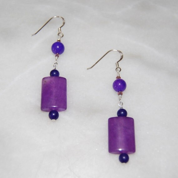 Purple Jade Earrings