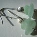 Seafoam Beach Glass Sterling Silver Earrings