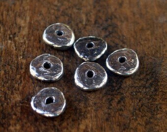 SIX Sterling Rustic Rondell Spacers 006/SB112