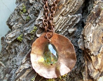 Copper Necklace "A Bit of the Sea" Hand Hammered and Polished