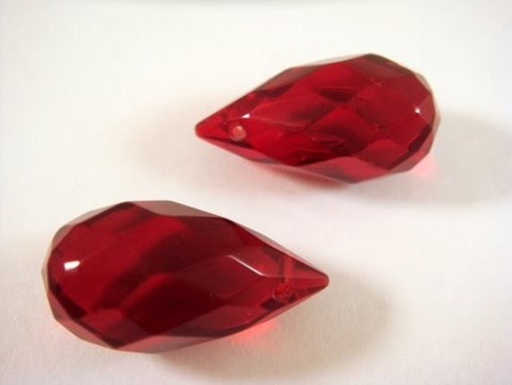 2 Red Crystal Teardrop Beads 22x11mm 2 Pc By Allearringsandsuppli   Il 570xN.202969916 