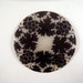SALE - Capiz Shell Pendant Black w Leaf Motif Round 50mm - 1 pc - 3895