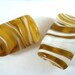7 Rectangle Lampwork Beads Green Yellow White Glass Bead Rectangle - 7 pc - 4800