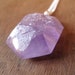 AMETHYST // Sterling silver pendant with natural half raw and half cutted Amethyst crystal