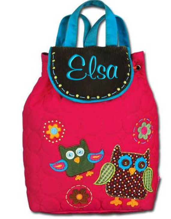 Children Personalized Backpack Owl Stephen Joseph Quilted Monogrammed ...