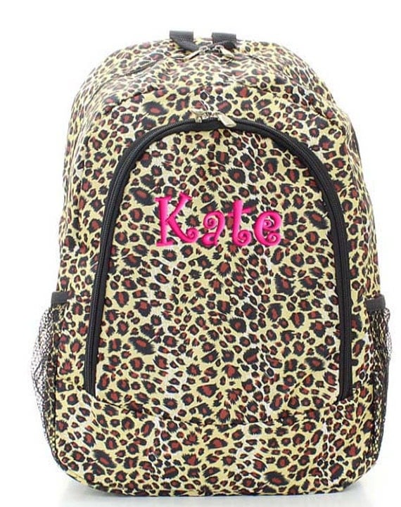 fluffy leopard print backpack