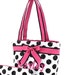 Girls Personalized Lunch Bag White Black Polka Dots Hot Pink Quilted Insulated Tote