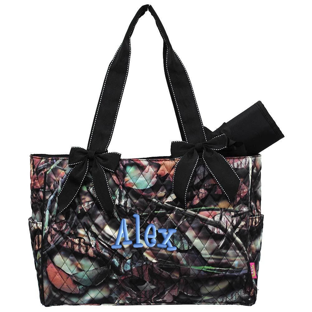 Personalized Diaper Bag Camouflage Quilted Natural Camo 2pc