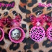 Leatherface Pink Leopard Print Bottle Cap Earrings