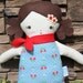 Lil Sister Sprinkles Brown Hair Rag Doll (strawberry print)