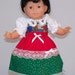 Doll Dress fits 15 or 16 inch doll -Christmas Colors Dress