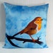 Pillow case Robin in blue 16x16 inch 40x40cm for throw pillow or accent pillow