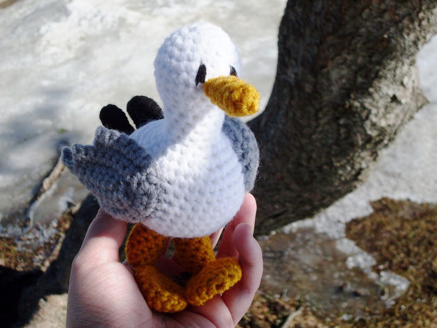 Easy Crochet Bird Pattern Seamus Seagull Amigurumi Toy in