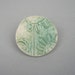 SALE Green Sunflower Ceramic Brooch