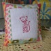 Embroidered Vintage Cat Pillow Lavender Sachet