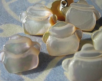 6 Mother of Pearl Cookie Jar Buttons (5/8")