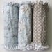 Baby Boy Burp Cloths Fleur De Lis Blue Gray Set of Three