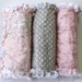Baby Girl Burp Cloths Fleur De Lis Pink Gray Set of Three