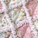 Shabby Baby Girl Quilt Cottage Chic Roses Rag Quilt