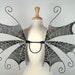 Fairy Wings - Ideal for dark fairy costume,Halloween costume, fairy photography - Goth Vampire Cobweb Spider Wings - Black Silver - Handmade