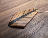 Zebrawood and Ebony Necklace with Silver Chain