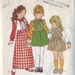 simplicity 6637, vintage 70s children's jumper dress and blouse pattern, toddler size 3 years, chest 22, FREE SHIPPING to canada and usa