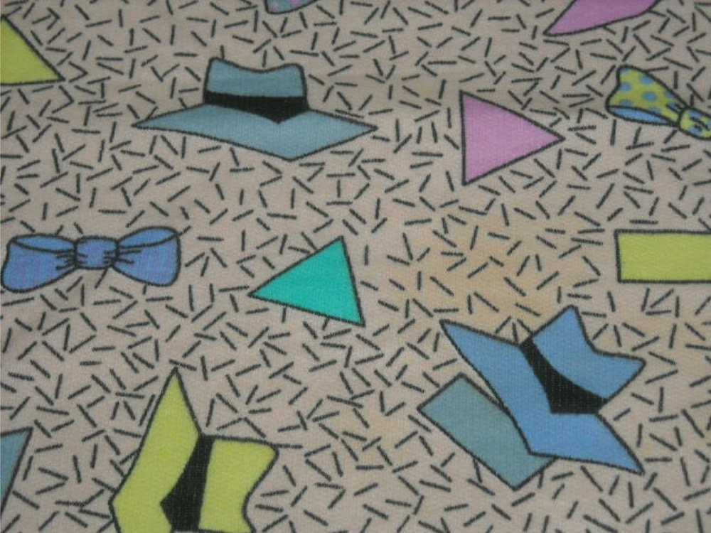 RESERVED FOR ADELE vintage 80s novelty print fabric featuring