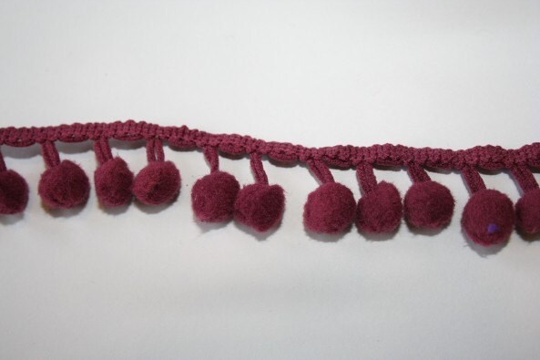 pom trim maroon pom FRINGE TheJuniperTreeCardCo POM BAUBLE by MINI MAROON POM TRIM 2