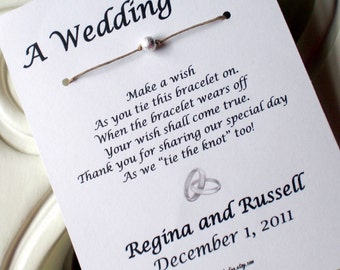 Platinum Rings - A Wedding Wish - Wish Bracelet Wedding Favor Custom Made for You