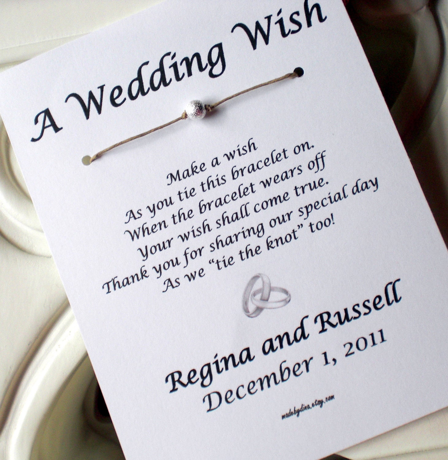 Platinum Rings A Wedding Wish Wish Bracelet Wedding Favor