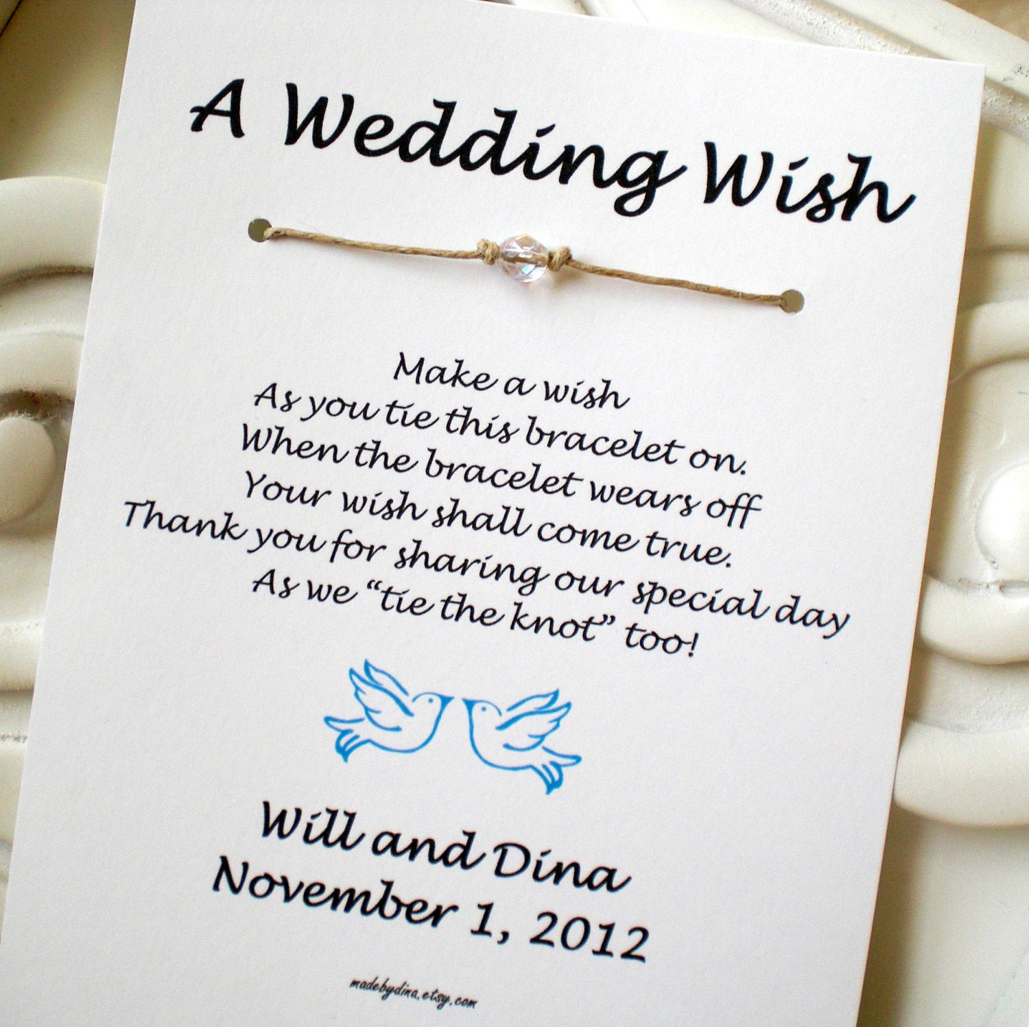 favorite wedding verses Love with Wish Wedding A Bracelet Wish Birds Doves Wedding