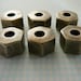 Vintage .. 13mm Charcoal Gray Hexagon Bead
