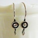 Sterling Silver Earwires with Circle, Antiqued Patina Accent, 1 Pair