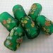 Vintage ..Beads, Glass, Pine Green millefiori Japanese, Tube
