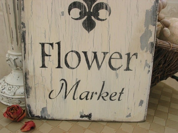 PARIS FLOWER MARKET French Market sign Paris apartment