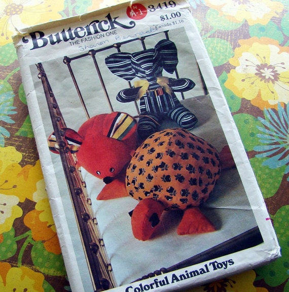 butterick stuffed animal patterns