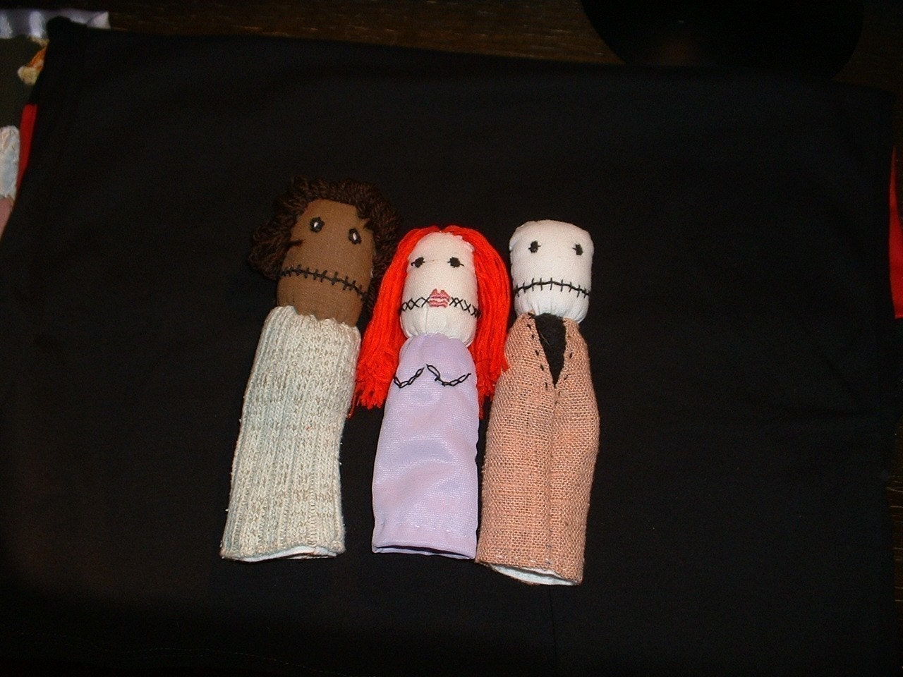 Trio of Salad Fingers finger puppets