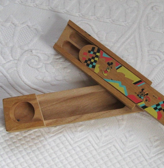 Vintage German Wood PENCIL CASE 1950/60s