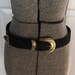 Vintage Tooled black leather belt SALE
