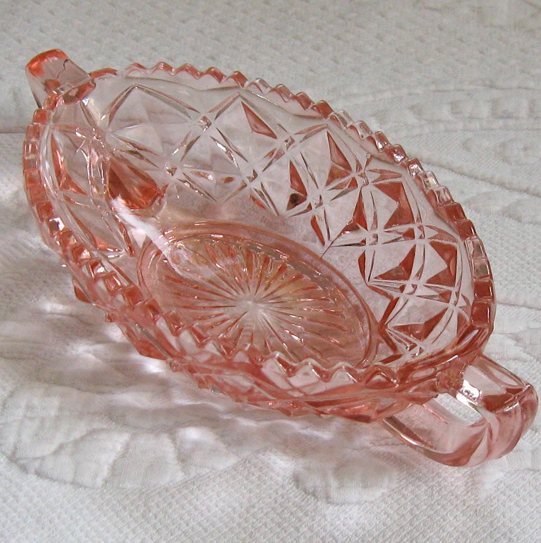 Vintage Pink Depression Glass CANDY DISH 1930s